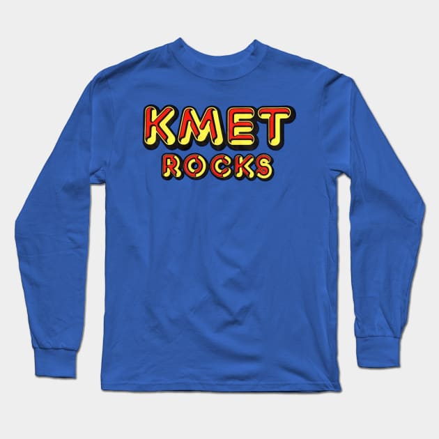 KMET - 94.7FM Los Angeles Defunct Radio Station ROCKS Long Sleeve T-Shirt by RetroZest